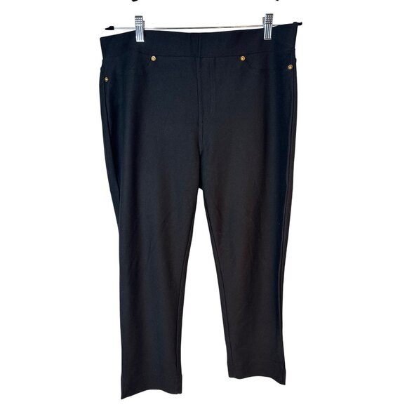 Michael Kors Black Stretch Pants XL Cotton Polyester Elastane Blend - Picture 1 of 11